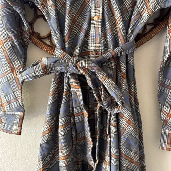 Grammar NYC  the feminine organic cotton plaid maxi dress size 6 - Picture 7 of 14